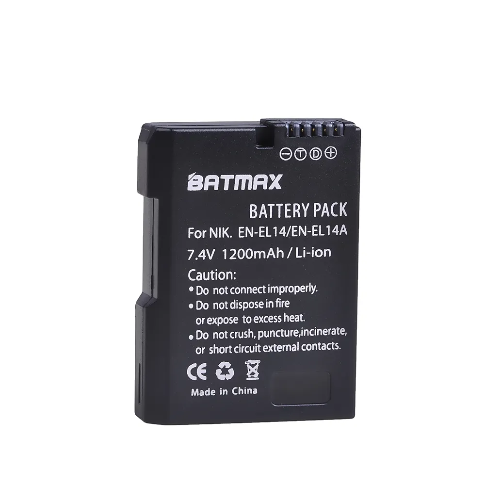 Batmax EN-EL14 EN-EL14a ENEL14 EL14 1200mAh batería para Nikon P7800... P7700... P7100... P7000... D5500... D5300... D5200... D3200... D3300... D5100... D3100