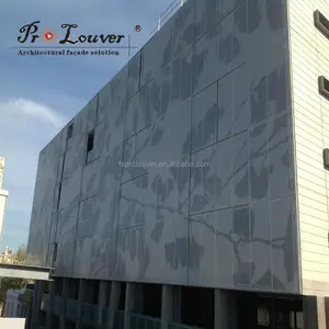 Panel perforado de metal arquitectónico para fachadas, pantalla solar