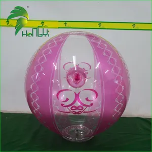 促销PVC充气沙滩球带SPH/价格便宜充气透明材料性感沙滩球