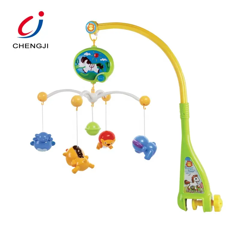 Hot sale baby bed bell plastic projection musical baby cot mobile
