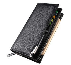2025 nuovi uomini Modulare lunga vera pelle portafoglio <span class=keywords><strong>pochette</strong></span> con cerniera tasca del telefono