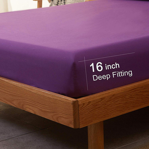 Textil hogar 200TC de 100% algodón de color sólido de la <span class=keywords><strong>Reina</strong></span> púrpura tamaño de cama - Product Image 3