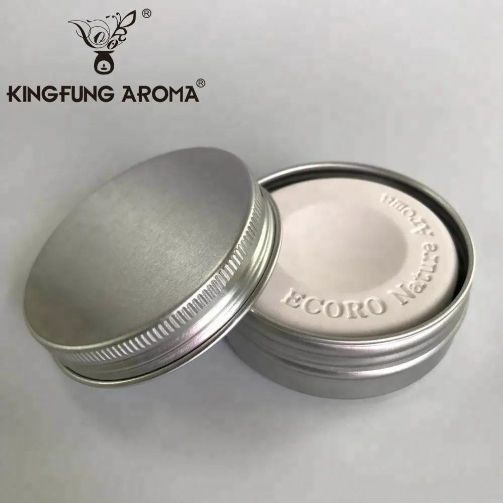 Factory Japan Customized Logo Round Ceramic Aroma Stone Scent Stone for Home Decorative Air Freshener with tin box