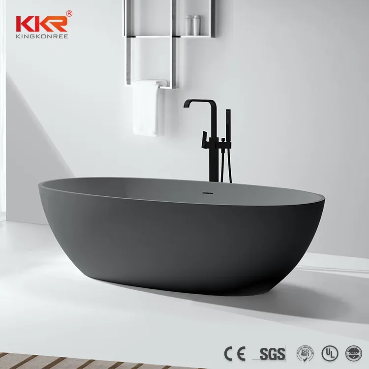 Solid Stone Bathtub KKR Modern Bathroom Tub Artificial Stone Resin Solid Surface Freestanding Bathtub