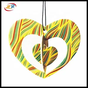 Car Shaped Fresheners Custom 3D Heart Shape Wholesale Aroma Paper Type Car Hanging Air Freshener