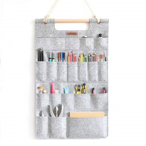 Organisateur <span class=keywords><strong>mural</strong></span> <span class=keywords><strong>de</strong></span> <span class=keywords><strong>bureau</strong></span> en feutre avec poches pour outils, papeterie et bricolage, motif porte-bonheur - Product Image 1