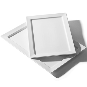 <span class=keywords><strong>Bien</strong></span> Conçu Restauration Carré Rectangle Blanc Assiettes En Porcelaine 15 Pouces, Plaques 2019 ~ - Product Image 2