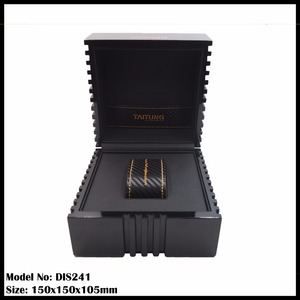 Boîte à montres de luxe pour hommes, en cuir, avec plaque métallique et coutures, modèle 2017 - Product Image 5