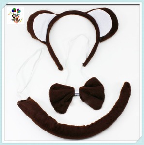 A buon mercato per bambini in maschera orecchie di scimmia animali da festa fasce per la testa con papillon e HPC-1582 per la coda - Product Image 2