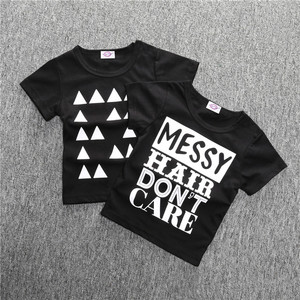 T-shirts en coton noir pour garçons, en gros, à prix réduit, provenant de fournisseurs en Corée du Sud - Product Image 1