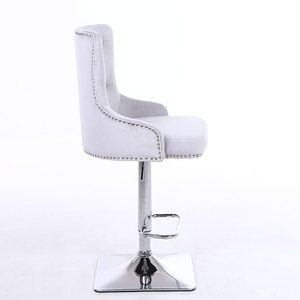 Barato al por mayor de diseño moderno de tela de terciopelo alto bar taburete silla alta - Product Image 4