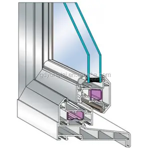 Janela de vinil, janela estilo americano perfil upvc da marca