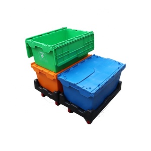 Recipientes de armazenamento de plástico qs <span class=keywords><strong>80l</strong></span>, caixa lógica com tampas, armazenamento de totes com tampas - Product Image 1