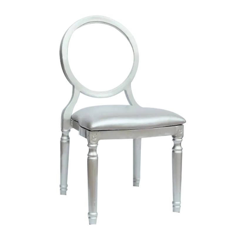 Silver velvet louis chair with transparent acrylic back YC-D08