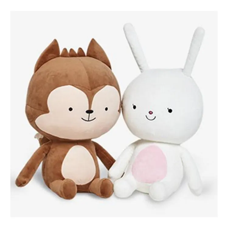 Mejor regalo de los niños juguete animal de la historieta conejo y ardilla Corea muñeca de La felpa