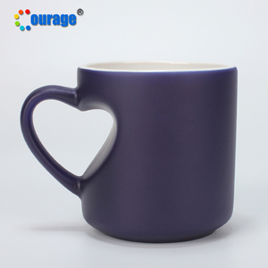 High Quality Unusual Ceramic Heart Shape Color Changing Magic Mug - Product Image 4