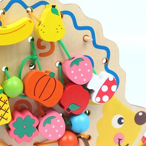 Custom Hedgehog Frutta Stringa Di Perline di Frutta Stringa di Perline <span class=keywords><strong>Blocchi</strong></span> di <span class=keywords><strong>Gioco</strong></span> di Legno Hedgehog Giocattoli - Product Image 4