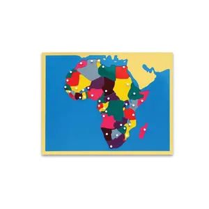 印刷されたエクササイズ就学前en71地理木のおもちゃ知育おもちゃモンテッソーリのパズル地図アフリカ