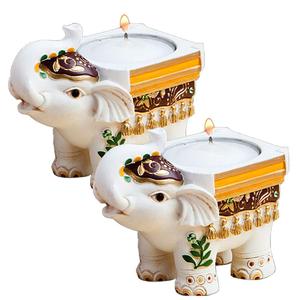 Éléphant chanceux Thé Lumière Bougeoir Pour La Décoration De Mariage - Product Image 1