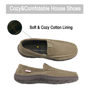 Commercio all'ingrosso di Gomma Piuma di Memoria Accoglienti degli uomini Indoor Outdoor Mocassino Pantofole Microsuede Anti-Slip Mocassini <span class=keywords><strong>Scarpe</strong></span> - Product Image 6