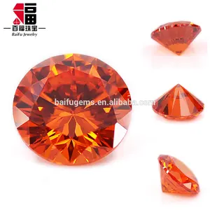 hot sale direct manufacturer Grown diamond cut loose stone light orange cubic zirconia for rings