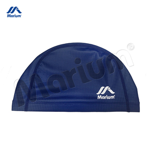 Bonnet de bain en nylon personnalisé, bonnet de bain en PU noir uni, bonnets de bain pour adultes - Product Image 4