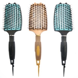 <span class=keywords><strong>Brosse</strong></span> à cheveux incurvée à évent la plus vendue et personnalisable avec plaque métallique <span class=keywords><strong>en</strong></span> nylon et poils <span class=keywords><strong>de</strong></span> <span class=keywords><strong>sanglier</strong></span> mélangés pour salon - Product Image 6