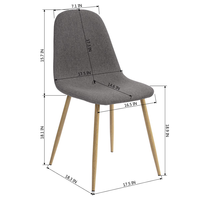 Chaise de salle à manger confortable en bois naturel, pieds en poly et en écorce, chaise d'appoint Cherner