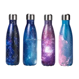 Everich 500ML küçük ağız kola şekli şişe Bowling şişe paslanmaz çelik yıldızlı fincan hediye su şişesi