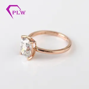 Nuovo arrivo 6x8mm trasporto vecchio miniera cut moissanite del diamante 14k oro rosa anello di nozze da Provence gemme