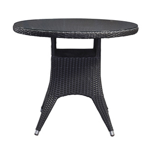 El mejor juego de comedor de 5 piezas de mimbre para café y patio negro, muebles para jardín al aire libre, mesa de ratán de aluminio y sillas de 4 plazas