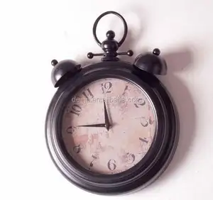 Sveglia divertente Mini orologio da parete in metallo nero antico promozionale