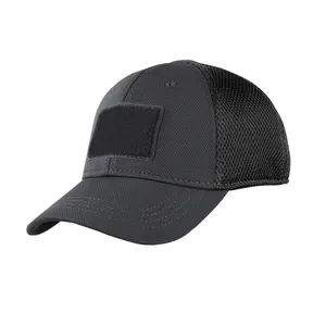 Berretto e cappello tattici in rete per sport all'aria aperta personalizzati in cotone nero di alta qualità all'ingrosso