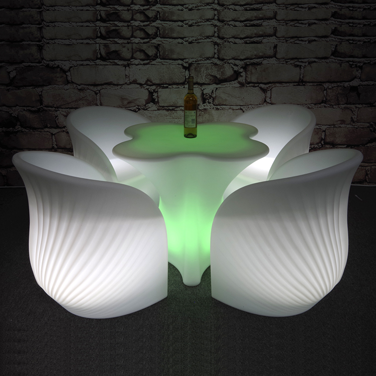 Уличная светодиодная мебель, Свадебный светящийся обеденный стол и стулья