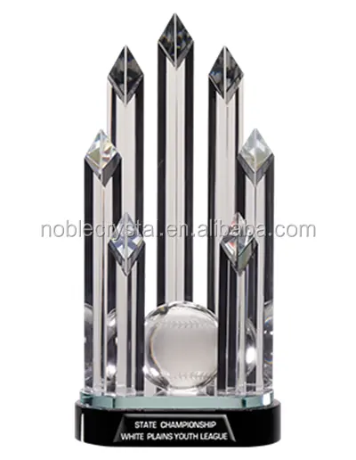 Di alta Qualità di Cristallo Pilastro Del Diamante di Baseball di sport Champion Trophy Awards