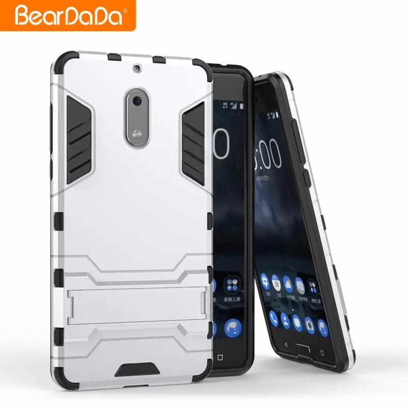 Anti shock kickstand tpu pc for nokia 6 back cover