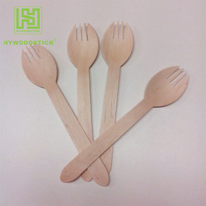 Dùng một lần thìa gỗ và spork phân hủy sinh học thân thiện với môi món tráng miệng muỗng với ngã ba một thời gian sử dụng - Product Image 4