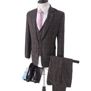MA108 Abito da <span class=keywords><strong>Uomo</strong></span> su Misura Cinese, Vestibilità <span class=keywords><strong>Slim</strong></span>, Casual, Due Bottoni, <span class=keywords><strong>Blazer</strong></span> alla Moda con Motivo a Quadri, <span class=keywords><strong>Giacca</strong></span> con Spacchi Laterali e Pantaloni per Matrimoni e Feste - Product Image 2