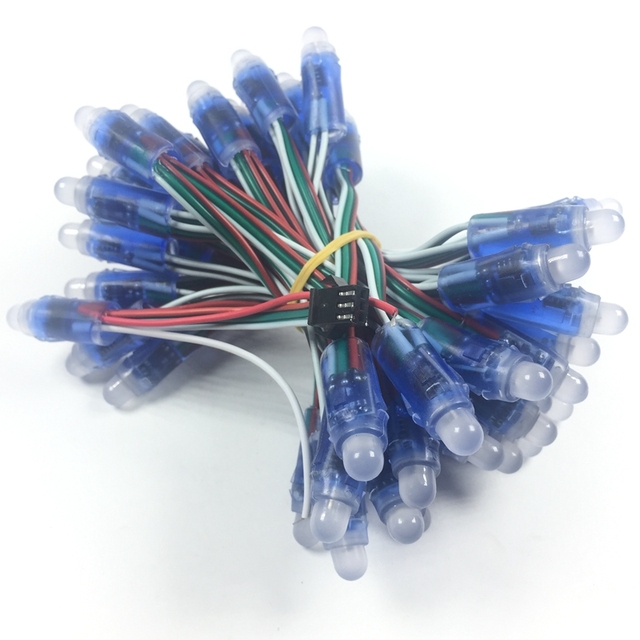 5v 12mm Led Ws2811 Pixel Module 50 Node/string Digital Rgb Full Color Waterproof Ip68 Led String for Letters Sign