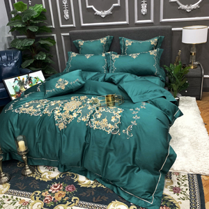 Belle Ricamo Gruppi <span class=keywords><strong>di</strong></span> Fogli Letto 100% Raso <span class=keywords><strong>di</strong></span> <span class=keywords><strong>Cotone</strong></span> Federa & Duvet Set <span class=keywords><strong>di</strong></span> Copertura Ricamato - Product Image 2
