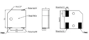 Yüksek kaliteli smd pasif zil küçük 3 v 4000Hz