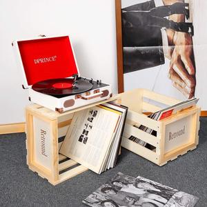Gỗ Vinyl Có Thể Xếp Chồng Album Kệ 50-70 Album Lưu Trữ Kỷ Lục Thùng Lưu Trữ Retro Disc Box Cube - Product Image 4