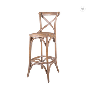 Style Vintage en bois crossback haute chaise de bar, <span class=keywords><strong>location</strong></span> de chaise de mariage - Product Image 1