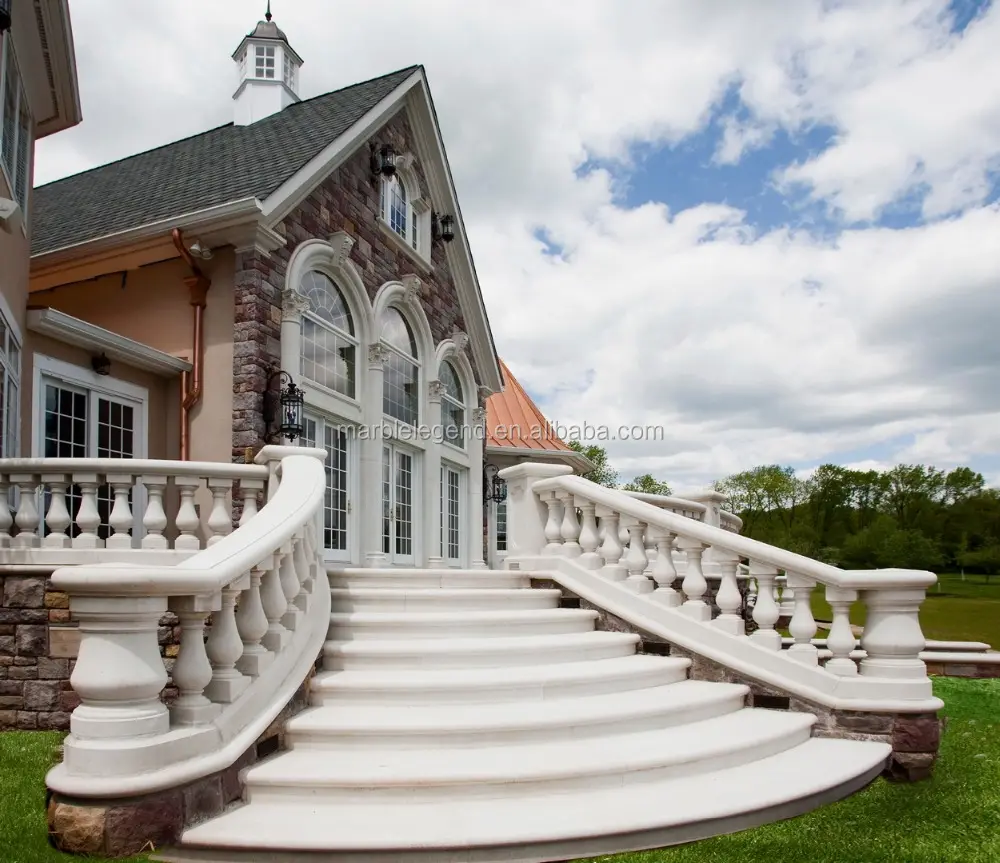 Luxe Villa Buiten Decoratie Balkon Balustrade Aangepaste Steen Balusters