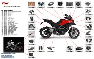 Peças de corpo para motocicleta de fibra de carbono, peças para ducati multiroad 1200