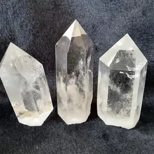 Obelisco di guarigione del quarzo dei punti in piedi del cristallo di quarzo di roccia naturale di grandi dimensioni all'ingrosso per la decorazione - Product Image 1