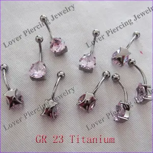 [ST-612] Custom Internally Threaded Teardrop Zircon Gr23 Titanium Body Piercing Jewelry Navel Belly Rings