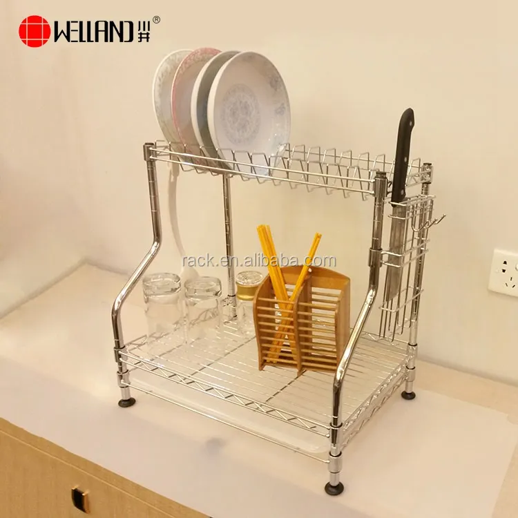 Suporte de prateleira de metal para cozinha, suporte ajustável patenteado para pratos de cozinha