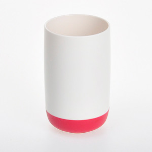 Porte-brosse de toilette moderne 2 tons blanc et rouge populaire - Product Image 4