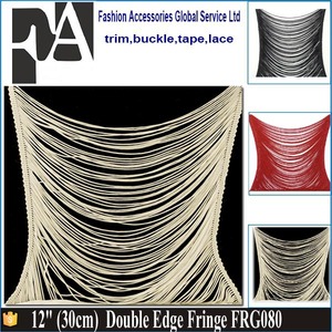 venta al por mayor 100% rayón 12 "(30 cm) de la perla de la franja blanca de dos filos - Product Image 1